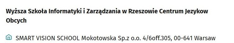 Smart Vision School &ndash; oficjalny wpis w bazie TELC gGmbH (telc.net)